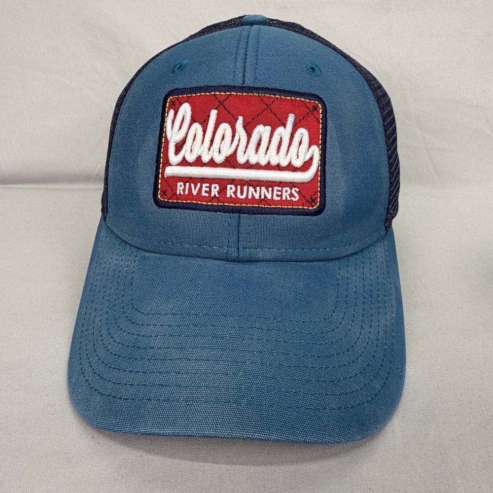 Ouray Trucker Hat Colorado River Runners Mens OSFA Blue Mesh Snapback Cap